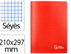 Cahier piqure liderpapel couverture pp 210x297mm 96p seyes coloris rouge