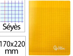 Cahier piqure liderpapel couverture pp 170x220mm 96p seyes coloris jaune