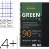 Cahier rhodiactive greenbook ri 5x5 couverture pp a4+ 23,5x29,8cm 90g 160 pages microperforees perf. 6 trous noir