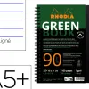 Cahier rhodiactive greenbook ri ligne couverture pp a5+ 17x21cm 90g 160 pages microperforees perf. 6 trous coloris noir