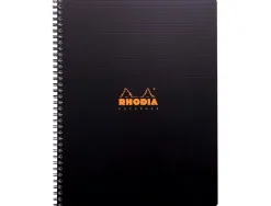 Cahier rhodiactive notebook reliure intégrale noire couverture pp a4+ 22,5x29,7cm 160 pages 90g ligné microperforé