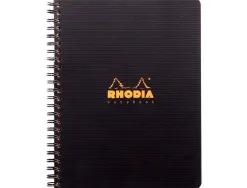 Cahier rhodiactive notebook reliure intégrale noire couverture pp a5+ 16x21cm 160 pages 90g 5x5mm microperforé