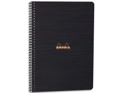 Cahier rhodiactive notebook reliure intégrale noire couverture pp a4+ 22,5x29,7cm 160 pages 90g 5x5mm microperforé
