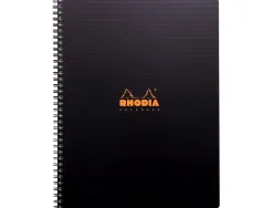 Cahier rhodiactive notebook reliure intégrale noire couverture pp a4+ 22,5x29,7cm 160 pages 90g 5x5mm microperforé