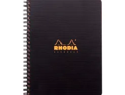 Cahier rhodiactive notebook reliure intégrale noire couverture pp a5+ 16x21cm 160 pages 90g ligné microperforé