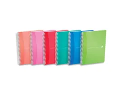 Cahier spiralé oxford my color format a5 180 pages ligné 7 mm non perforé couverture pp assortie