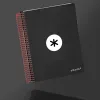 Cahier spirale antartik a5 240p 90g couverture rembordee quadrillage 5mm 6 trous coil-lock coloris noir