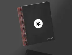 Cahier spirale antartik a5 240p 90g couverture rembordee quadrillage 5mm 6 trous coil-lock coloris noir