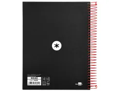 Cahier spirale antartik a5 240p 90g couverture rembordee quadrillage 5mm 6 trous coil-lock coloris noir