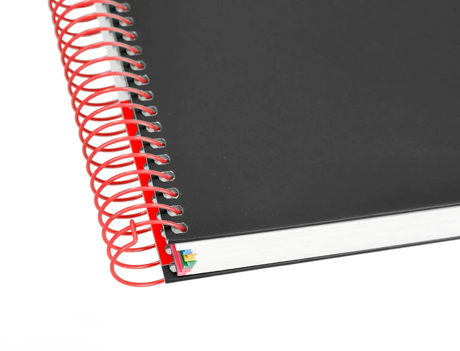 Cahier spirale antartik a5 240p 90g couverture rembordee quadrillage 5mm 6 trous coil-lock coloris noir