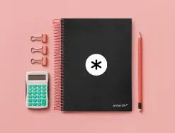 Cahier spirale antartik a5 240p 90g couverture rembordee quadrillage 5mm 6 trous coil-lock coloris noir