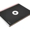 Cahier spirale antartik a4 240p 90g couverture rembordee quadrillage 5mm 4 trous coil-lock coloris noir