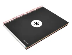 Cahier spirale antartik a4 240p 90g couverture rembordee quadrillage 5mm 4 trous coil-lock coloris noir