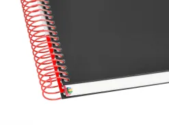 Cahier spirale antartik a4 240p 90g couverture rembordee quadrillage 5mm 4 trous coil-lock coloris noir