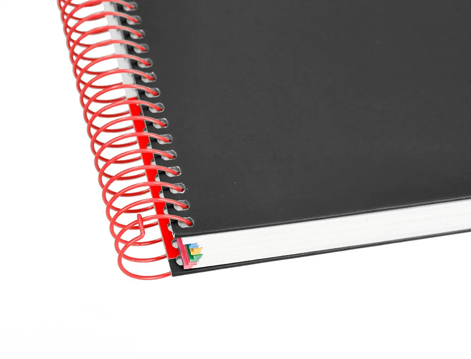 Cahier spirale antartik a4 240p 90g couverture rembordee quadrillage 5mm 4 trous coil-lock coloris noir