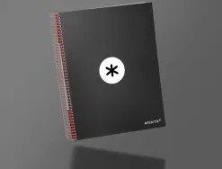 Cahier spirale antartik a4 240p 90g couverture rembordee quadrillage 5mm 4 trous coil-lock coloris noir