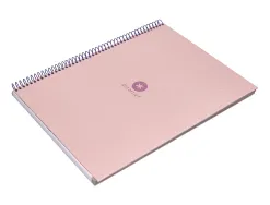 Cahier spirale antartik a4 80p 90g couverture cartonee reglure dot 4 trous coloris rose pastel