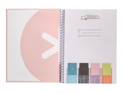Cahier spirale antartik a4 80p 90g couverture cartonee reglure dot 4 trous coloris rose pastel