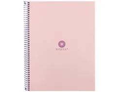 Cahier spirale antartik a4 80p 90g couverture cartonee reglure dot 4 trous coloris rose pastel