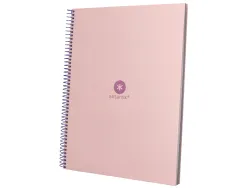 Cahier spirale antartik a4 80p 90g couverture cartonee reglure dot 4 trous coloris rose pastel