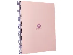 Cahier spirale antartik a4 80p 90g couverture cartonee reglure dot 4 trous coloris rose pastel
