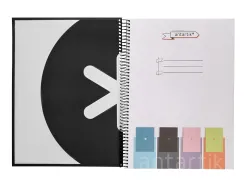 Cahier spirale antartik a4 80p 90g couverture cartonee reglure dot 4 trous coloris noir