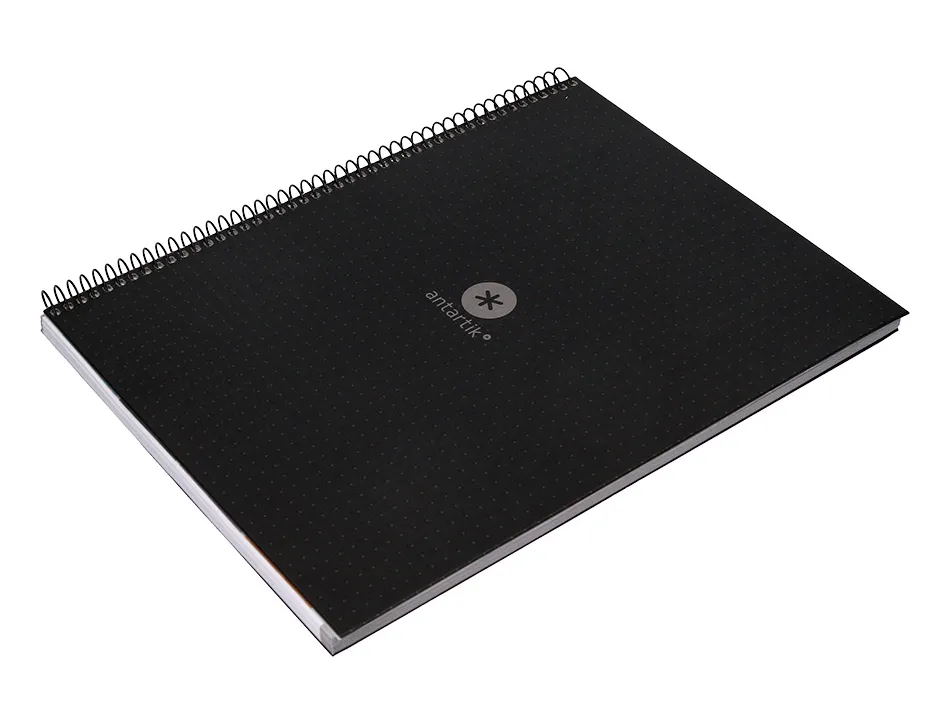 Cahier spirale antartik a4 80p 90g couverture cartonee reglure dot 4 trous coloris noir