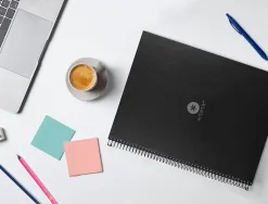 Cahier spirale antartik a4 80p 90g couverture cartonee reglure dot 4 trous coloris noir