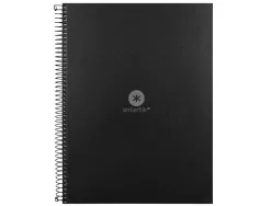 Cahier spirale antartik a4 80p 90g couverture cartonee reglure dot 4 trous coloris noir