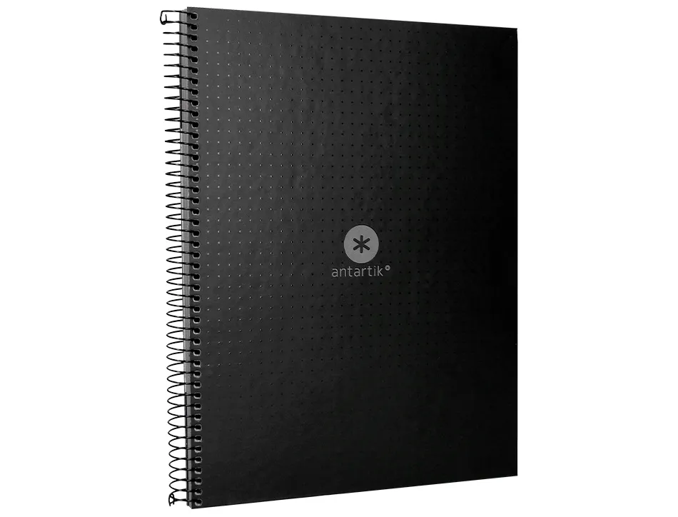 Cahier spirale antartik a4 80p 90g couverture cartonee reglure dot 4 trous coloris noir