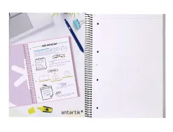 Cahier spirale antartik a4 80p 90g couverture cartonee reglure dot 4 trous coloris noir