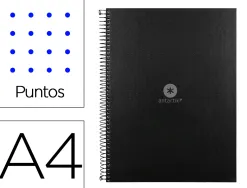 Cahier spirale antartik a4 80p 90g couverture cartonee reglure dot 4 trous coloris noir