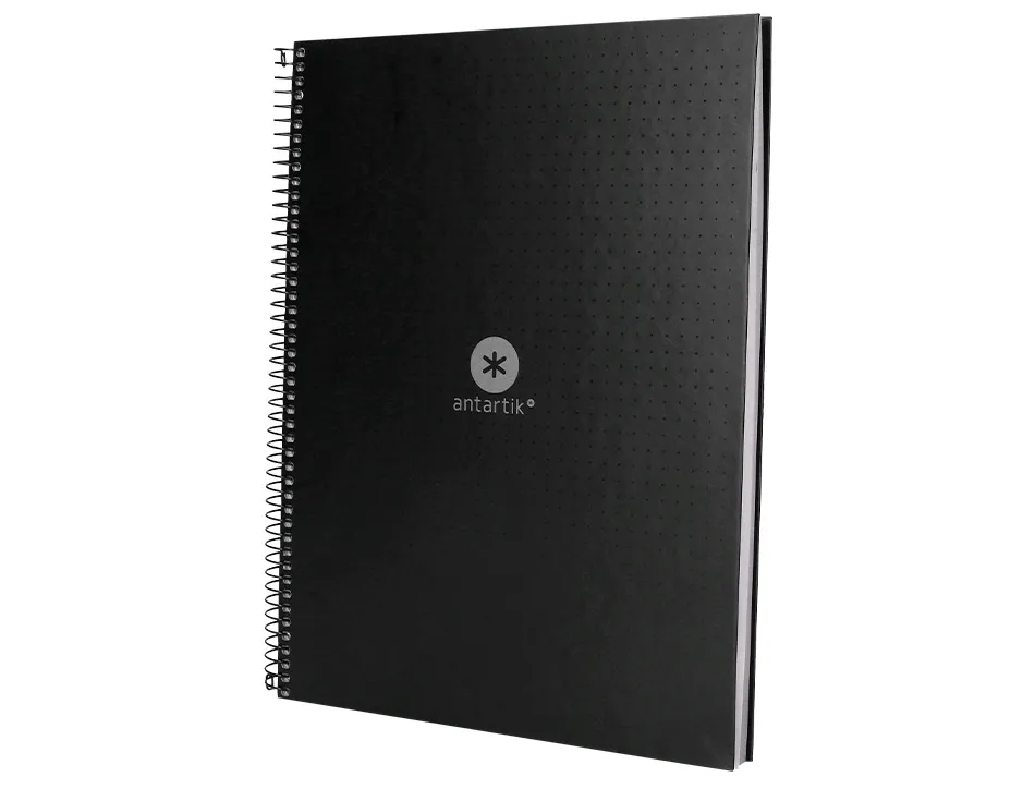 Cahier spirale antartik a4 80p 90g couverture cartonee reglure dot 4 trous coloris noir