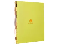Cahier spirale antartik a4 80p 90g couverture cartonee reglure dot 4 trous coloris jaune