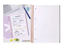 Cahier spirale antartik a4 80p 90g couverture cartonee reglure dot 4 trous coloris jaune