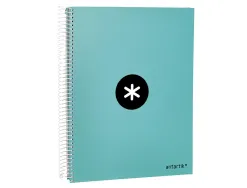 Cahier spirale antartik a4 100g couverture rembordee seyes sans bandes 4 trous coloris menthe