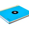 Cahier spirale antartik a5 240p 90g couverture rembordee quadrillage 5mm 6 trous coil-lock coloris bleu