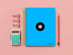 Cahier spirale antartik a5 240p 90g couverture rembordee quadrillage 5mm 6 trous coil-lock coloris bleu