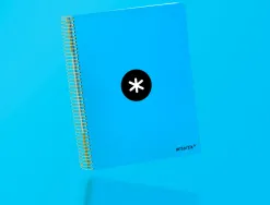 Cahier spirale antartik a4 240p 90g couverture rembordee quadrillage 5mm 4 trous coil-lock coloris bleu