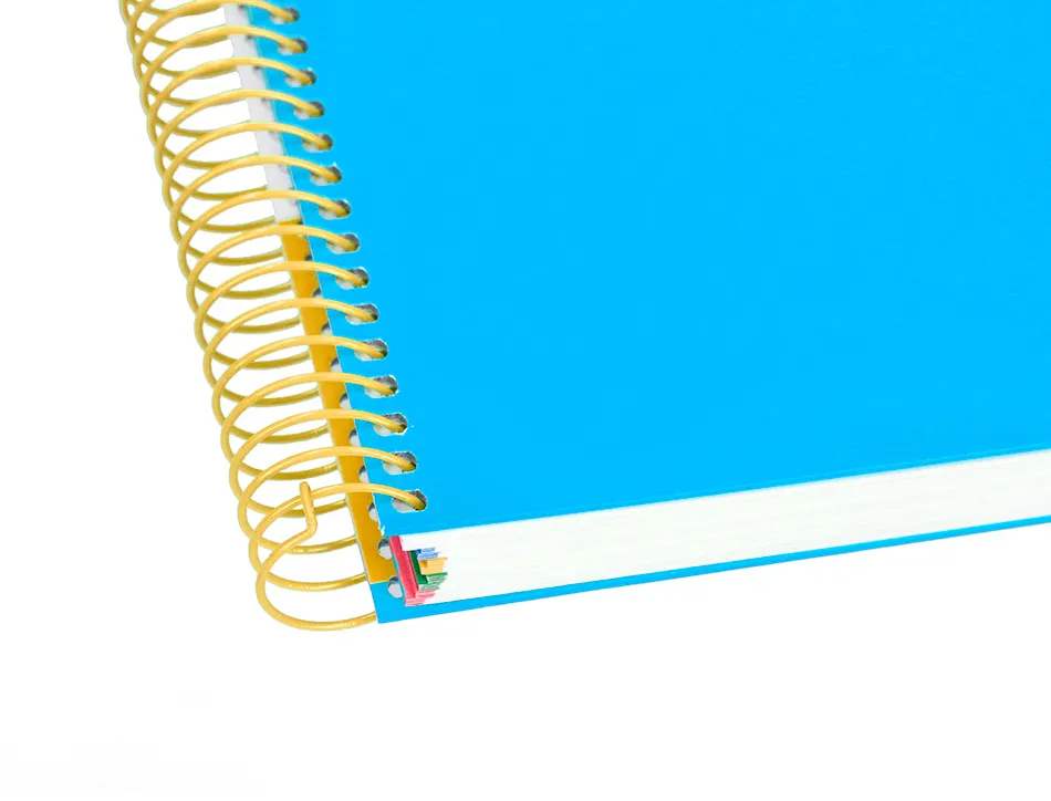 Cahier spirale antartik a4 240p 90g couverture rembordee quadrillage 5mm 4 trous coil-lock coloris bleu