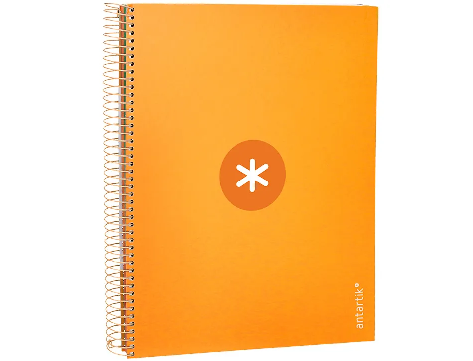 Cahier spirale antartik a4 240p 90g remborde 5x5mm microperfore 5 bandes 4 trous coloris jaune moutarde