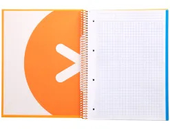 Cahier spirale antartik a4 240p 90g remborde 5x5mm microperfore 5 bandes 4 trous coloris jaune moutarde