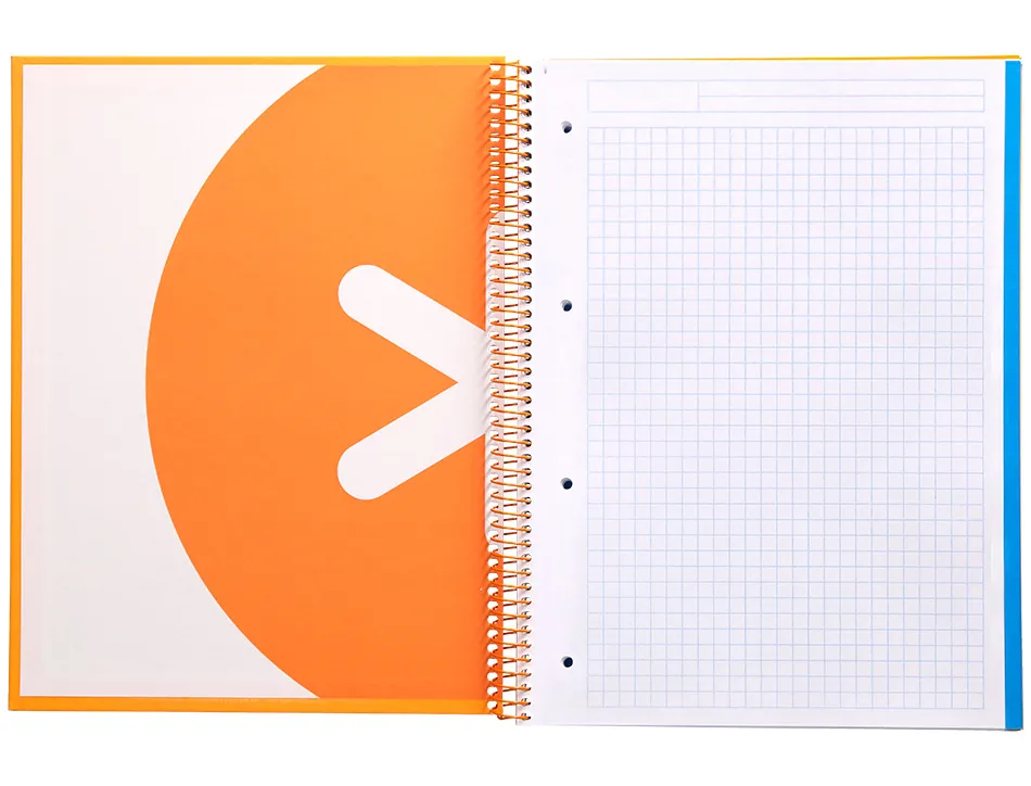 Cahier spirale antartik a4 240p 90g remborde 5x5mm microperfore 5 bandes 4 trous coloris jaune moutarde
