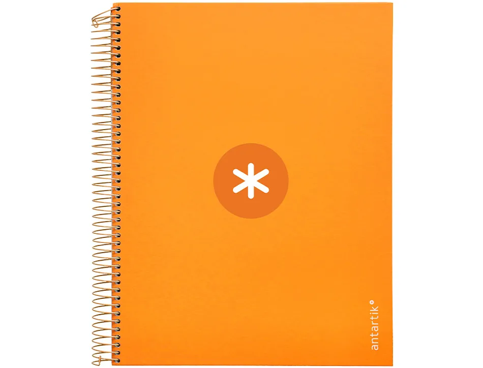 Cahier spirale antartik a4 240p 90g remborde 5x5mm microperfore 5 bandes 4 trous coloris jaune moutarde