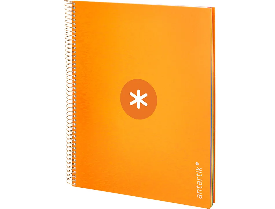 Cahier spirale antartik a4 240p 90g remborde 5x5mm microperfore 5 bandes 4 trous coloris jaune moutarde