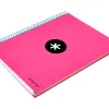 Cahier spirale antartik a4 240p 90g couverture rembordee quadrillage 5mm 4 trous coil-lock coloris rose fluo