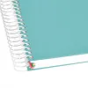 Cahier spirale antartik a5 240p 90g remborde quadrillage 5mm microperfore 5 bandes 6 trous coloris menthe