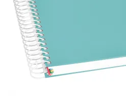 Cahier spirale antartik a5 240p 90g remborde quadrillage 5mm microperfore 5 bandes 6 trous coloris menthe