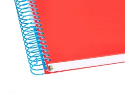 Cahier spirale antartik a4 240p 90g couverture rembordee quadrillage 5mm 4 trous coil-lock coloris rouge