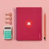 Cahier spirale antartik a5 14,8x21cm 240p 90g/m2 5x5mm 6 trous coil-lock coloris framboise